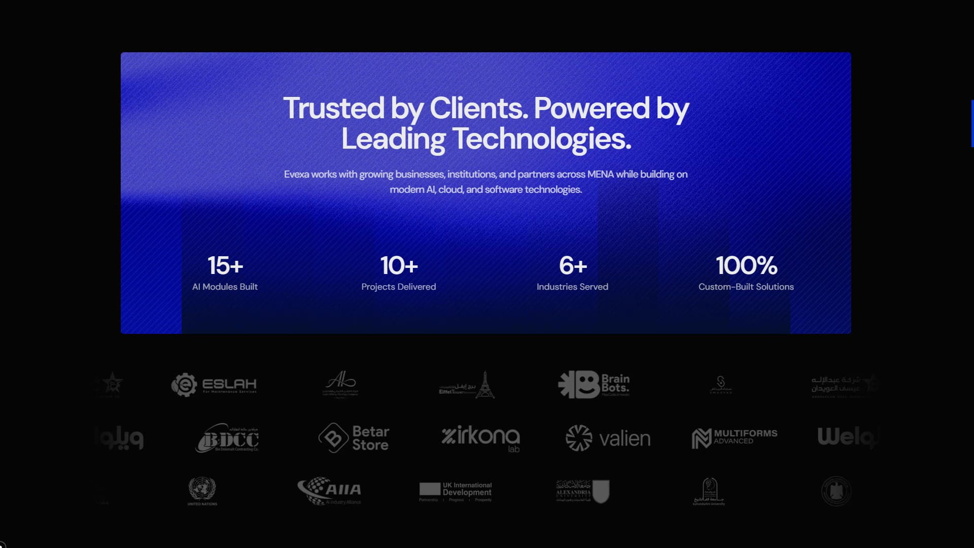 Evexa trust section placeholder